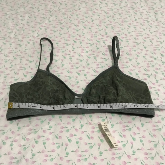 NWT Aerie Sparkly Bralette M Island Breeze Royal Palm Green - Picture 2 of 12